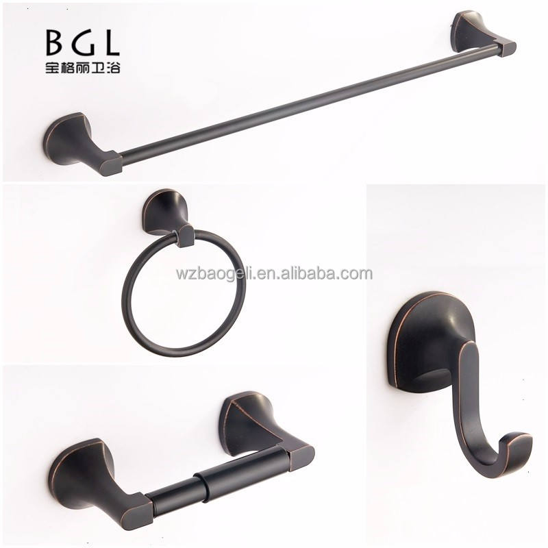 Wholesale Modern Bathroom Fitting Black Bathroom Accessory Set