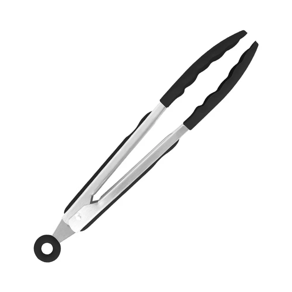 High Quality Stainless Steel Food Tongs with Silicone Tips Heat Resistant BBQ Tongs