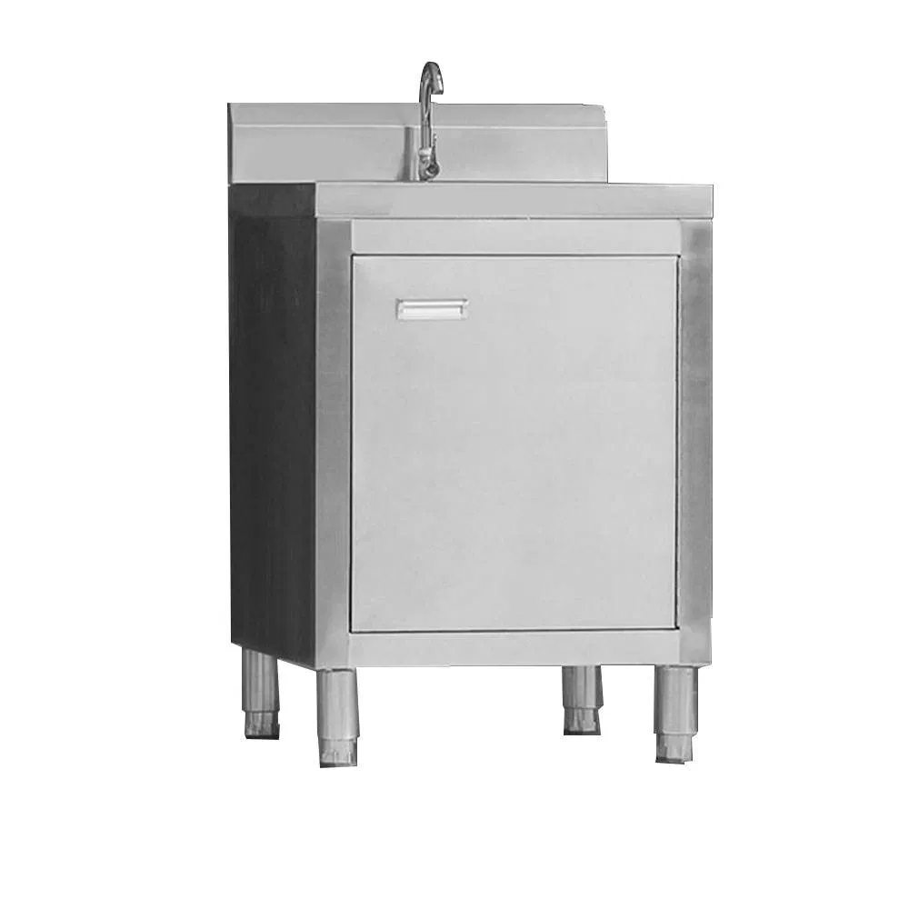 Heavy Duty Stainless Steel Worktable with Built-in Sink for Food Service