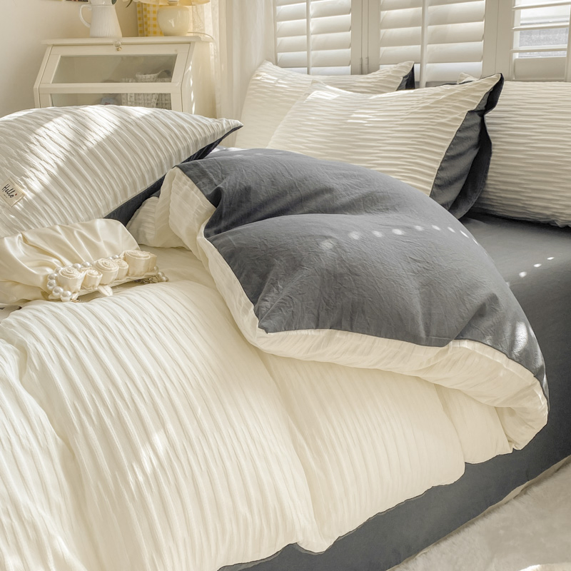 Wholesale Seesucker Washed Cotton Bedding Set