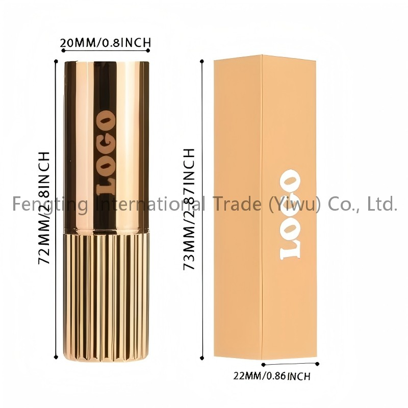 Golden Round Tube OEM Custom Hot Sales Magnet Natural Cruelty Free Vegan Nude Rouge Private Label Lip Stick