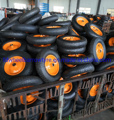 4.00-8 High Quality Pneumatic Wheel with Diamond Pattern for Wheelbarrow, Hand Trolley, Gardening Carts