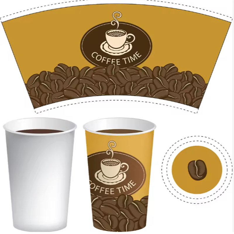 Customs Design Paper Cup Fan Coffee Paper Cup Fan