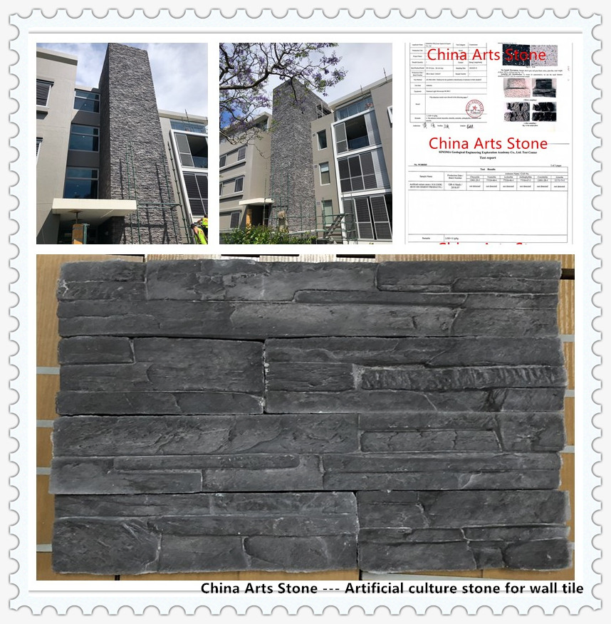 Eco-Friendly Black Cement Product Artificial Culture Granite Marble Stone Tile