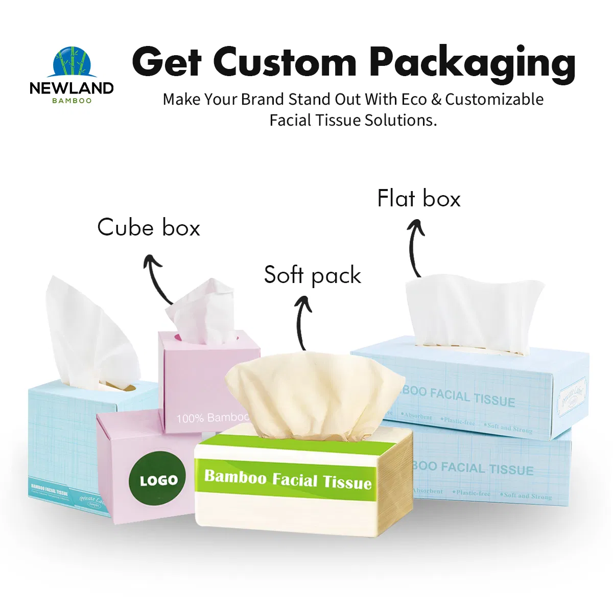 Soft Bamboo Pulp Facial Tissue Box Wholesale OEM Customized Tissue