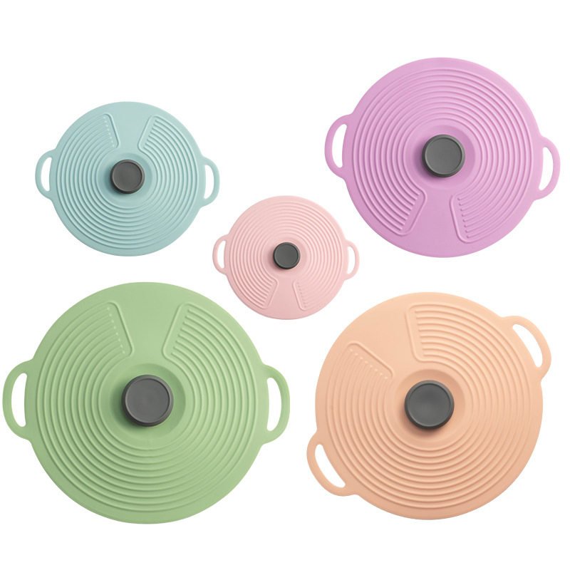 Reusable Food Grade Silicone Suction Seal Lid Covers for Pots, Pans, Bowls, Cups