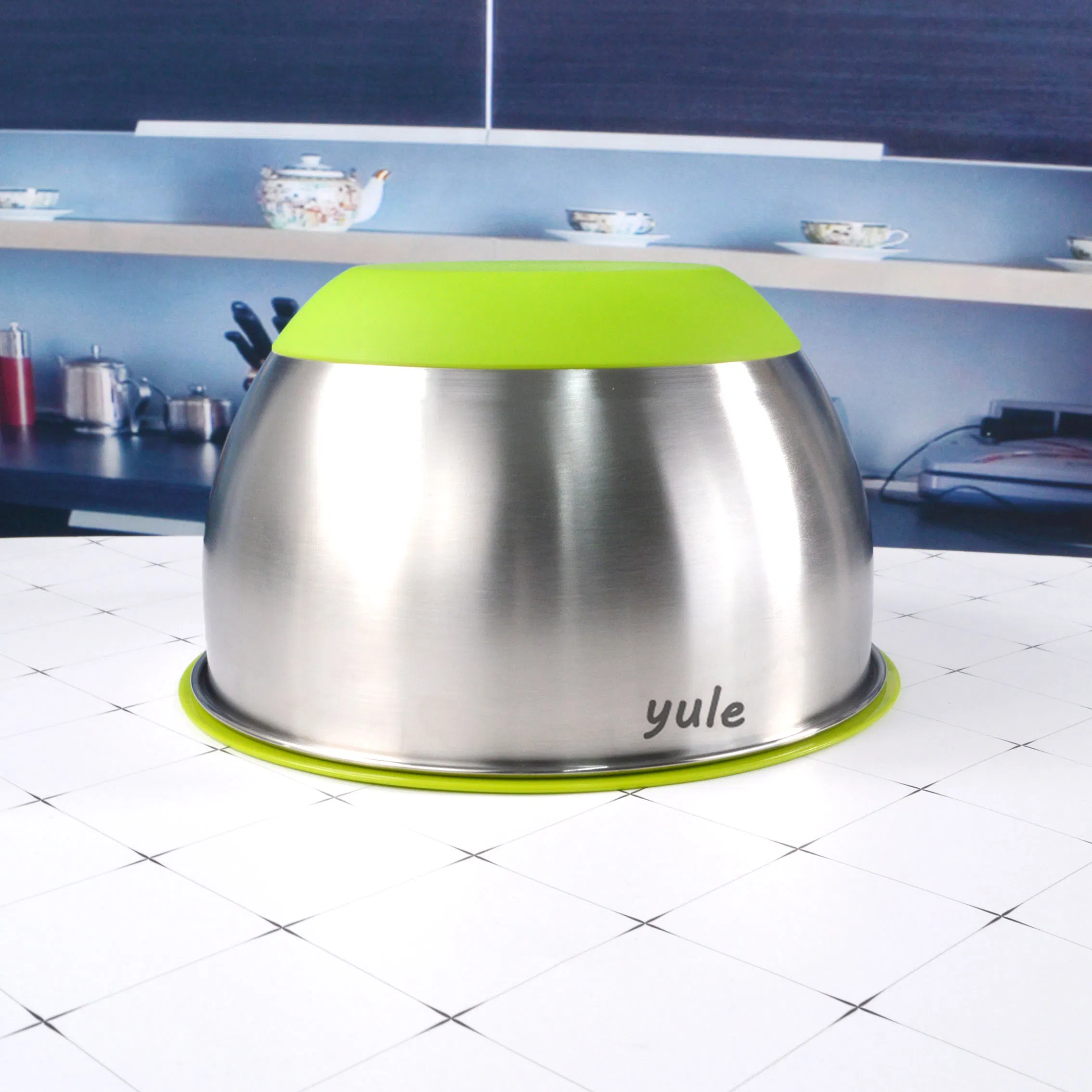 Colorful Non Slip Botttom Stainless Steel Mixing Bowl with Lid