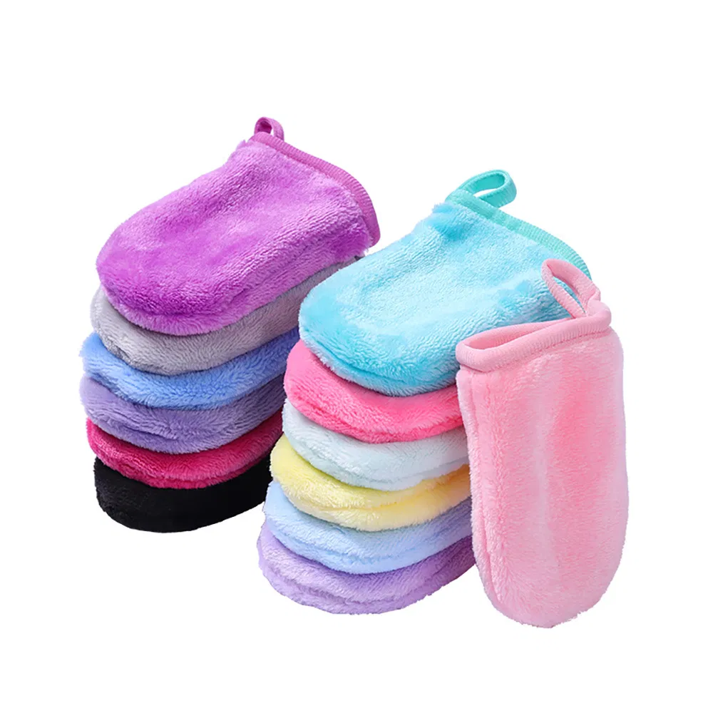 Bath Glove Soft and Skin Friendly Makeup Remover Mitt Shower Scrub Gloves Body Facial Massage Mitt Face Microfiber