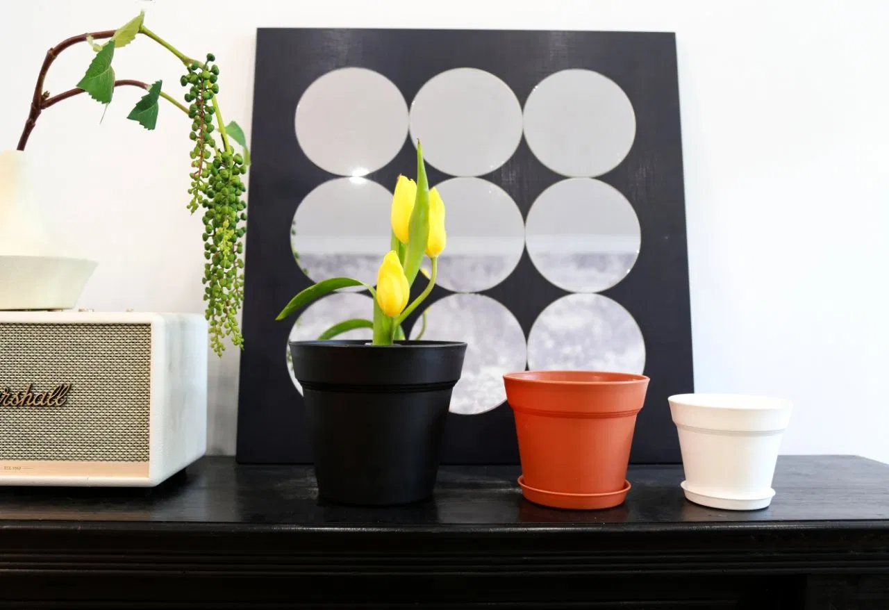 Прочные круглые горшки для растений из пластика PP