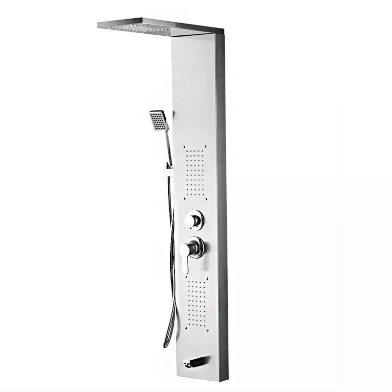 Shower Panel Bathroom Wall Mounted Stainless Steel Waterfall Shower Column Set Tower Massage Jet Shower Wall Panels Luxury