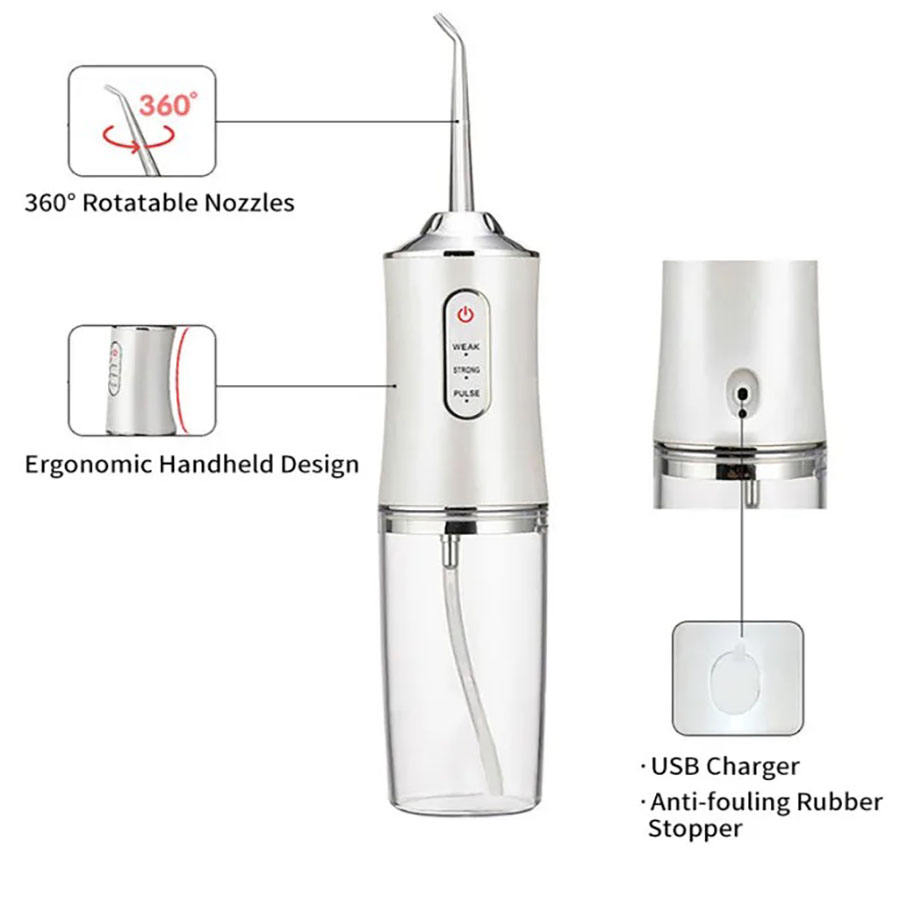 Cordless Portable Rechargeable Water Flosser Oral Tooth Cleaner