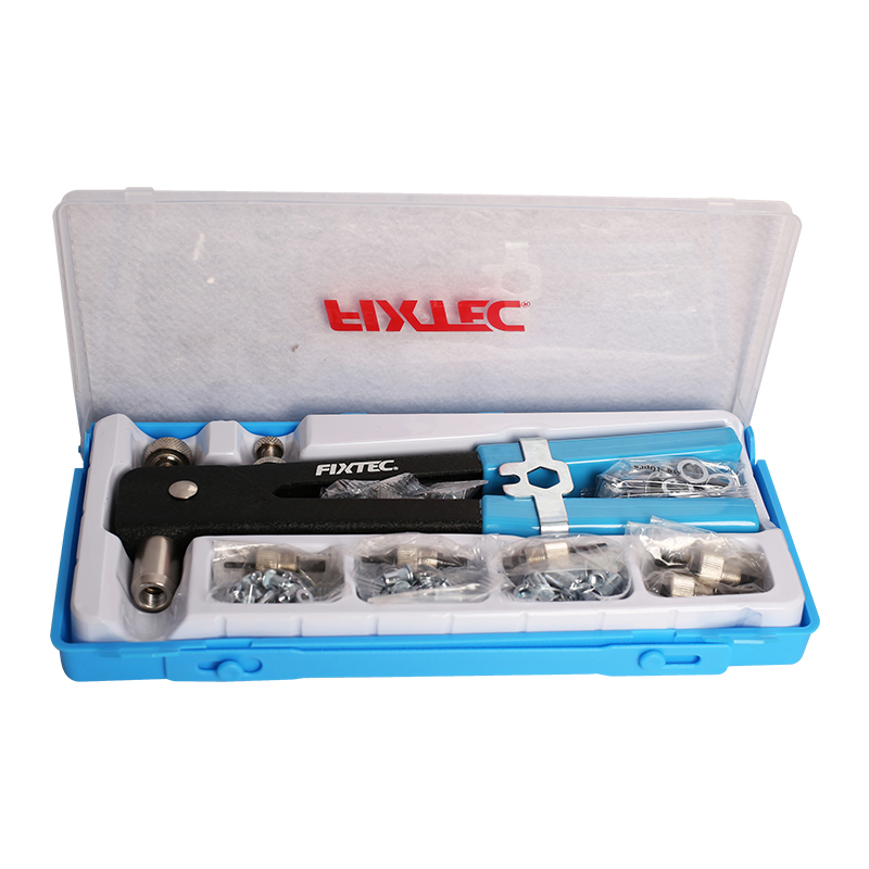 Fixtec Heavy Duty 86PCS Hand Riveter Kit Rivet Nutsert Gun Nut Rivet Tool with Interchangeable Mandrel Metric M3 M4 M5 M6 M8