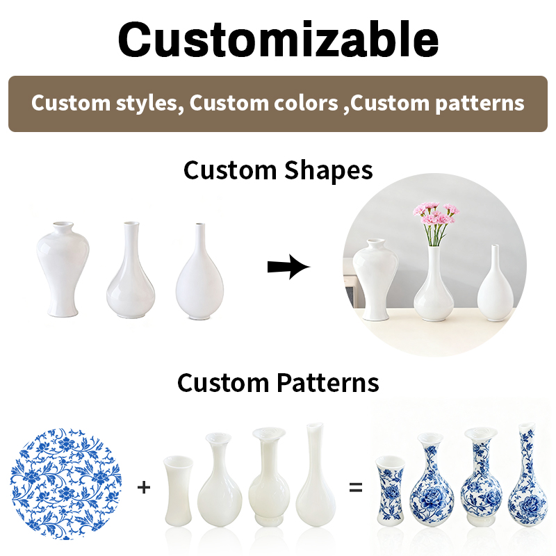 High-End Desktop Decoration Custom Living Room Ceramic Flower Vase for Home Decor