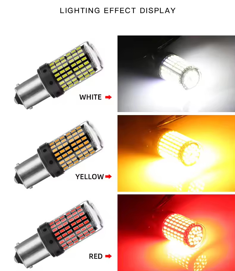 Светодиодные лампы 144SMD для поворотников Ba15s P21W