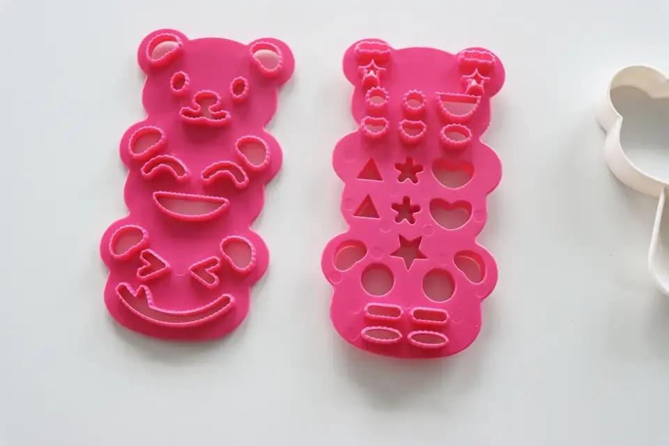 Plastic Cute Animal Bear Shape Riceball Molds Embossing Moulds Onigiri Bento Sushi Tool for Kids