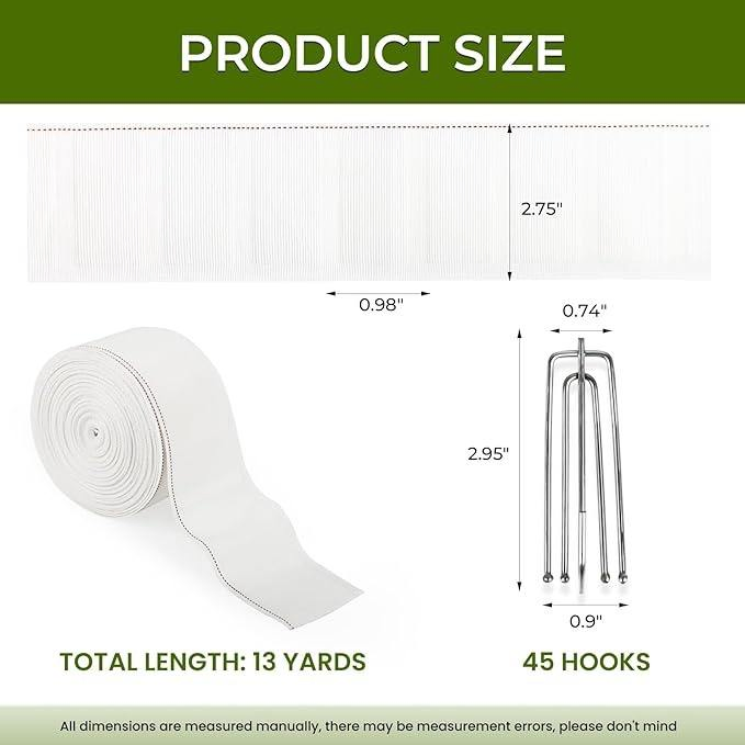 Factory Price Curtain Accessories Pleat 10m Curtain Hook Tape
