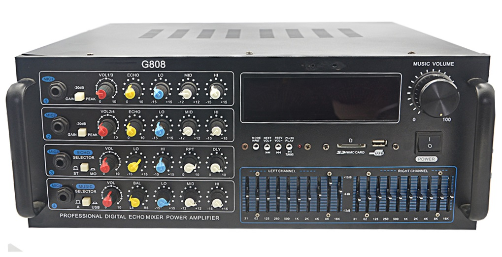 Цифровой усилитель для караоке с Bluetooth и микрофоном
