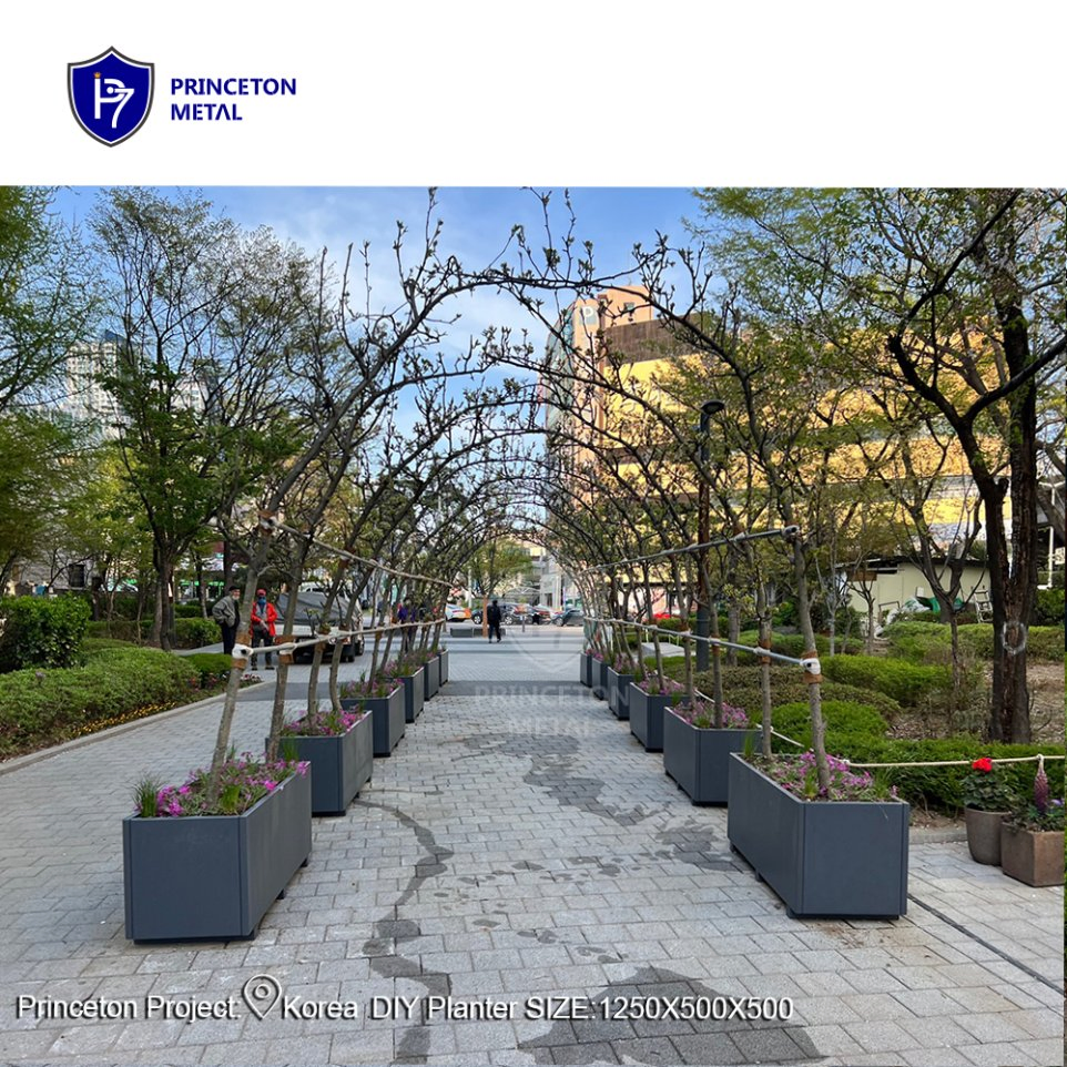 Wholesale Modern Style Large Rectangular Garden Aluminium Metal Planter Box Factory Direct Supply