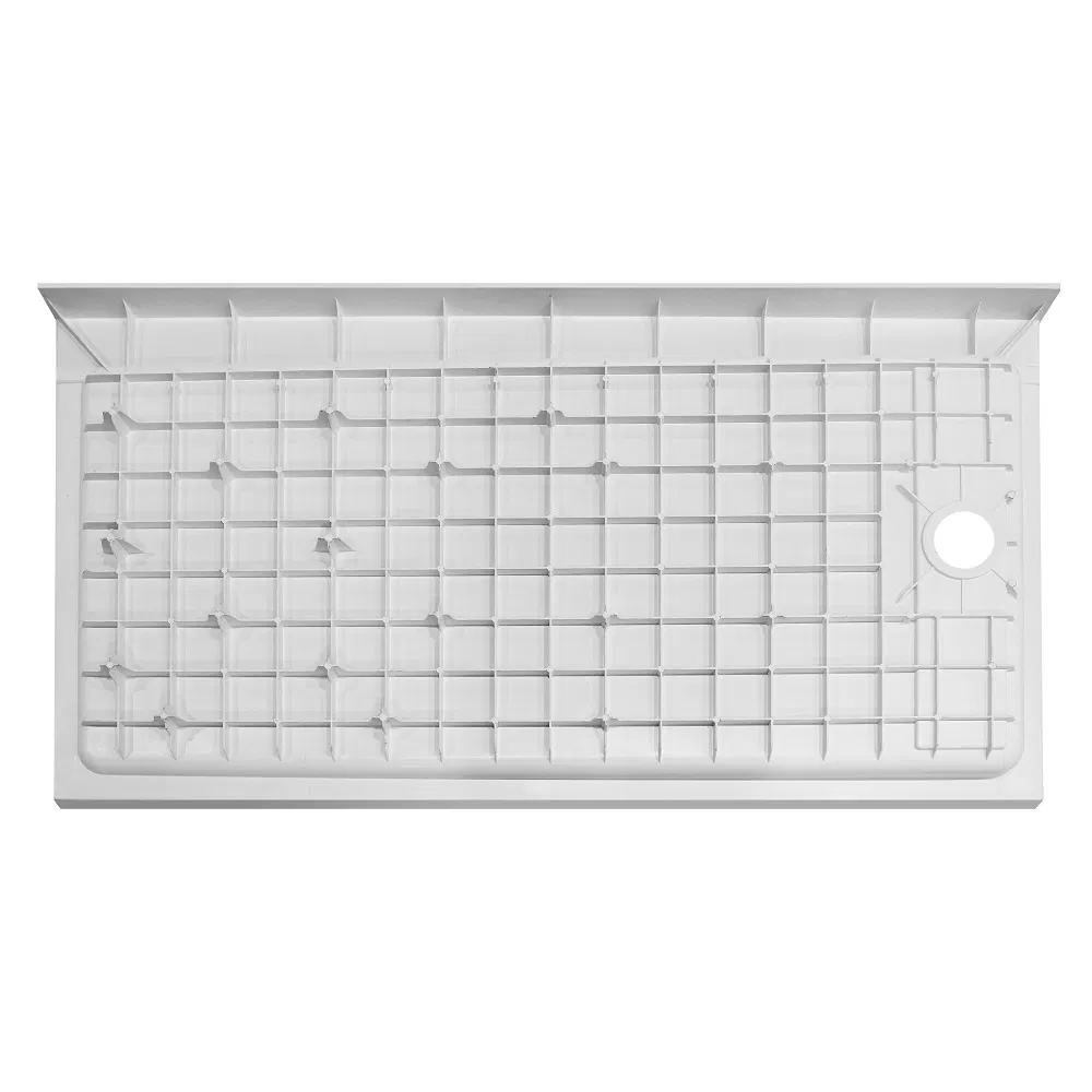 60"*32"*4" Quick Right Drain Smooth Surface Rectangle SMC Shower Base with Stainless Steel Drain Cover