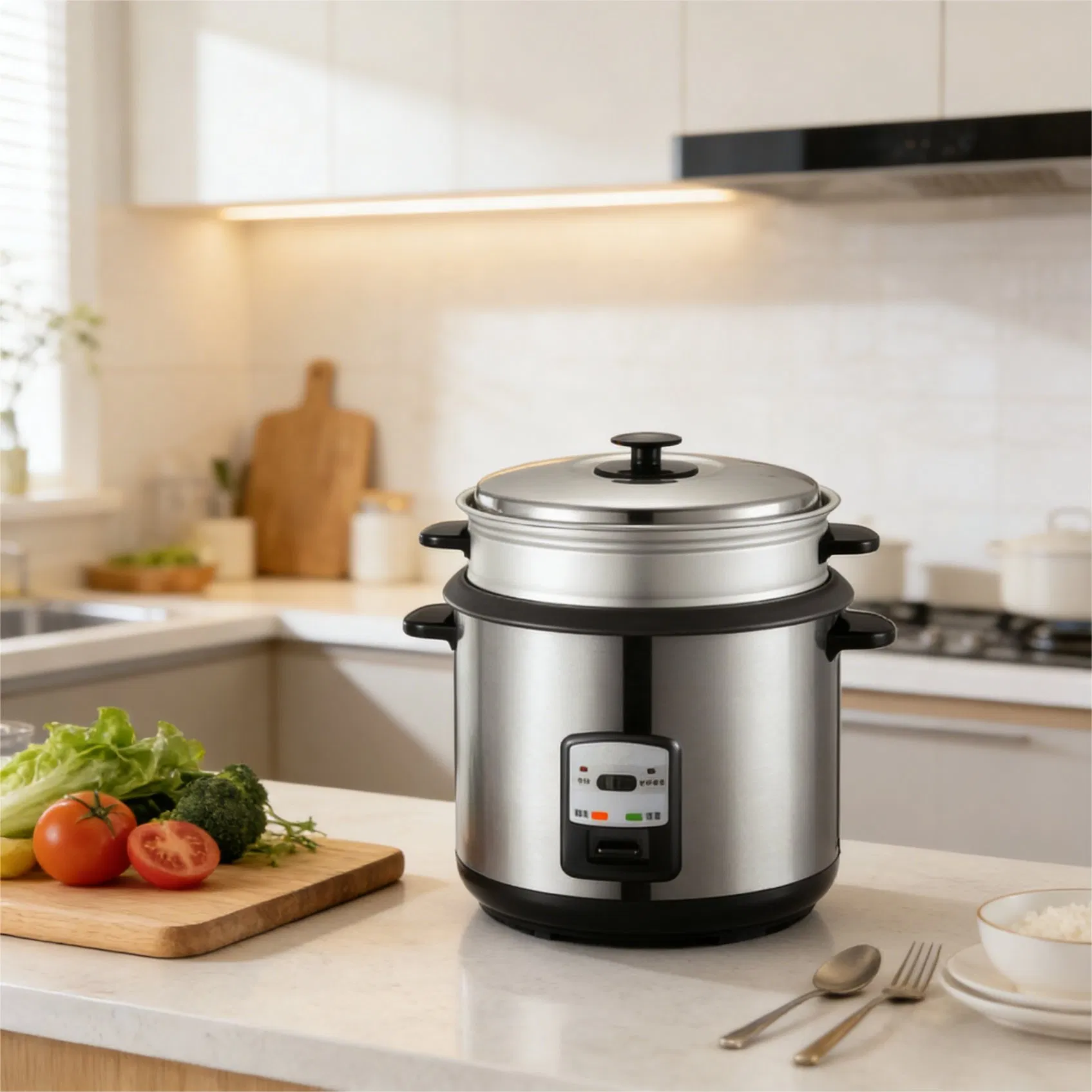 Rice Cooker 5L Stainless Steel Multi-Functional Electric Cooking Steaming Heating Keep Warm