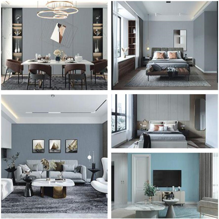 Home Decoration Embossed Fabric Based Wall Coverings Textile Wallpaper