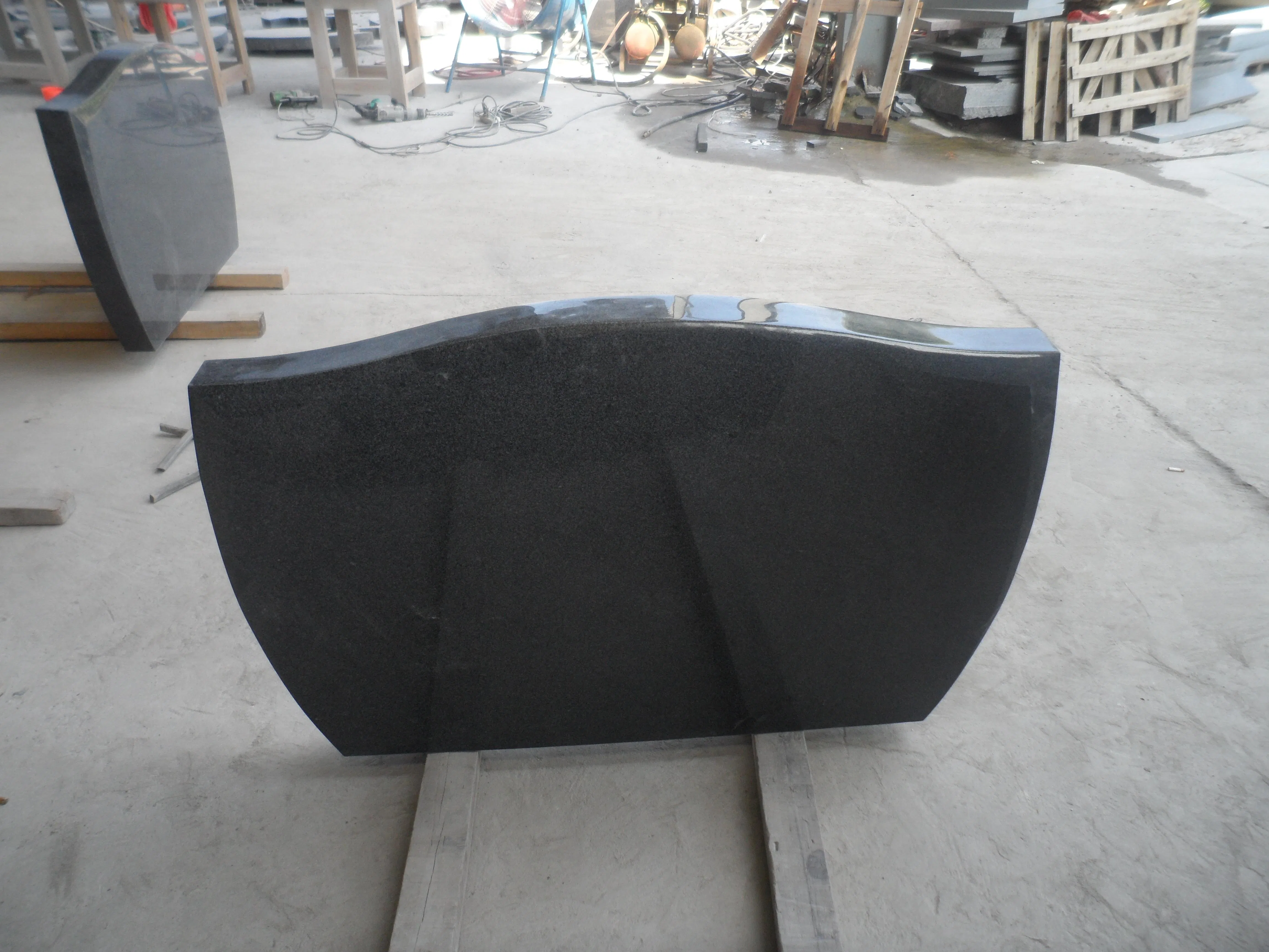 Russia Style Monument Black Granite Tombstone, Simple Type Headstone#