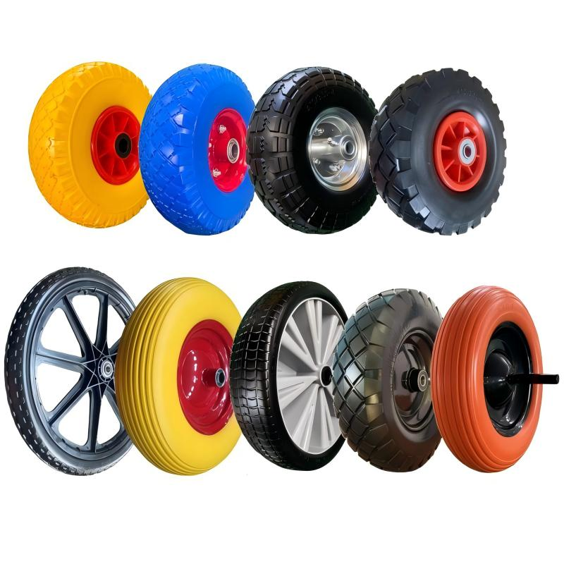 Heavy Duty Solid Rubber Polyurathane Flat Free PU Foam Trolley Wheelbarrow Wheel