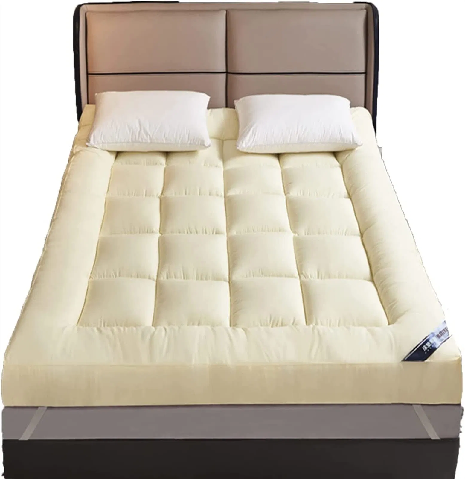 Soft Sleeping Pad Topper Down Alternative Fill Quilted Protect Bed Mattress