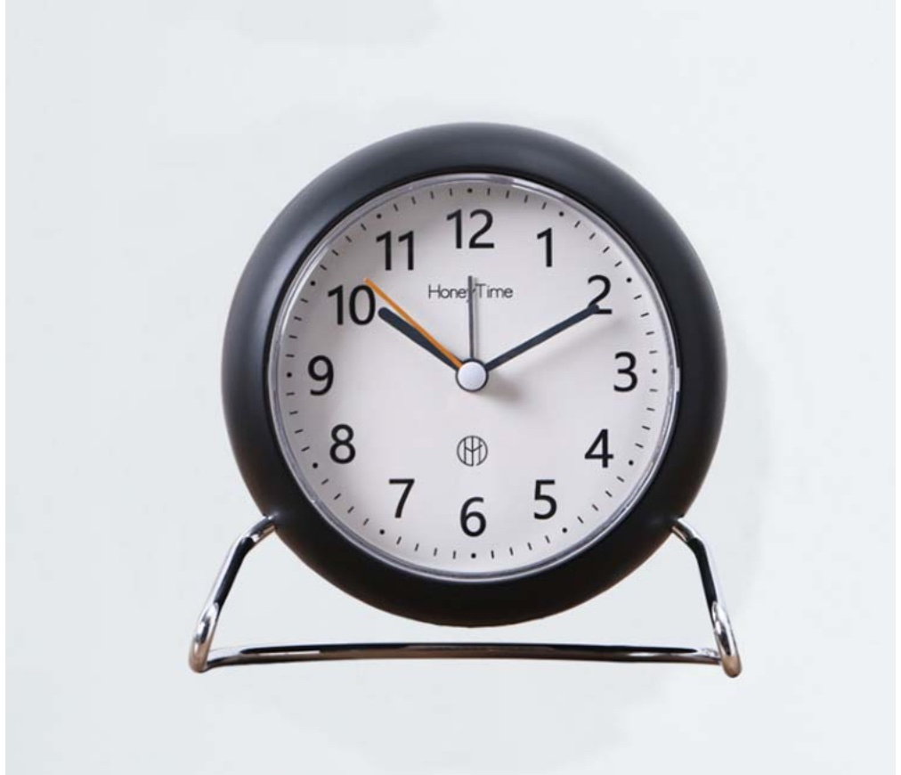 Super Silent Non Ticking Retro Analog Minimalist 4 Inch Metal Clock