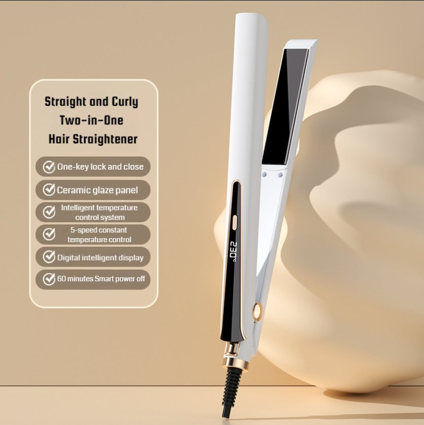 New Design Ceramic Portable 2 in 1 Hair Straightener Styling Tool LCD Display Hair Styler