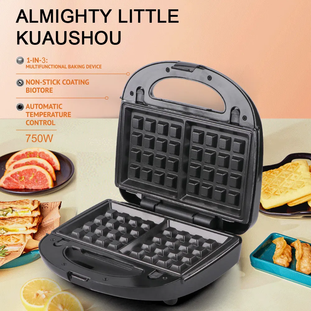 Premium Non-Stick Interchangeable Plates Cool Touch Handle Easy to Clean and Store Electric Sandwich Maker for Cooking Breakfast