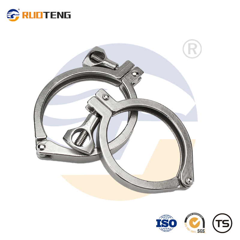 [Ruoteng] Sanitary Stainless Steel Pipe Light Single 2PC Pin Clamp 1/2"-12"New Tech Connector