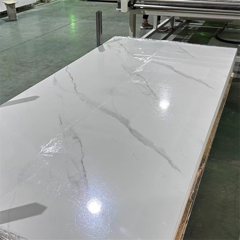 Linyi Manufacturer 1220X2440mm PVC Marble Sheet PVC Wall Panel UV Marble Sheet UV Boards Glossy Spc Wall Panel