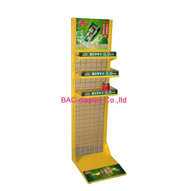 Sturdy Metal Beverage Display Rack for Retail Spaces