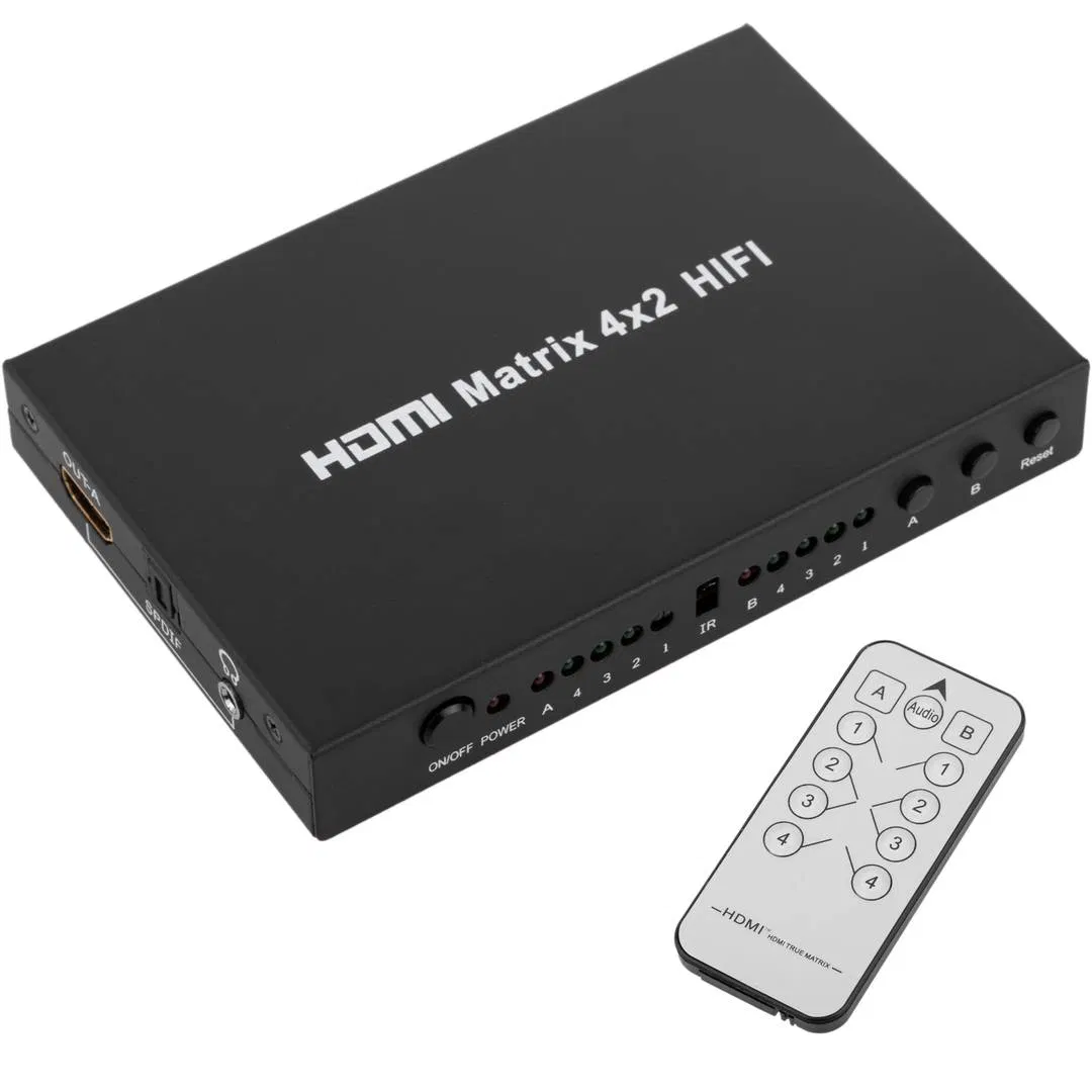 HDMI-матрица 4x2, 1080P, 50/60 Гц