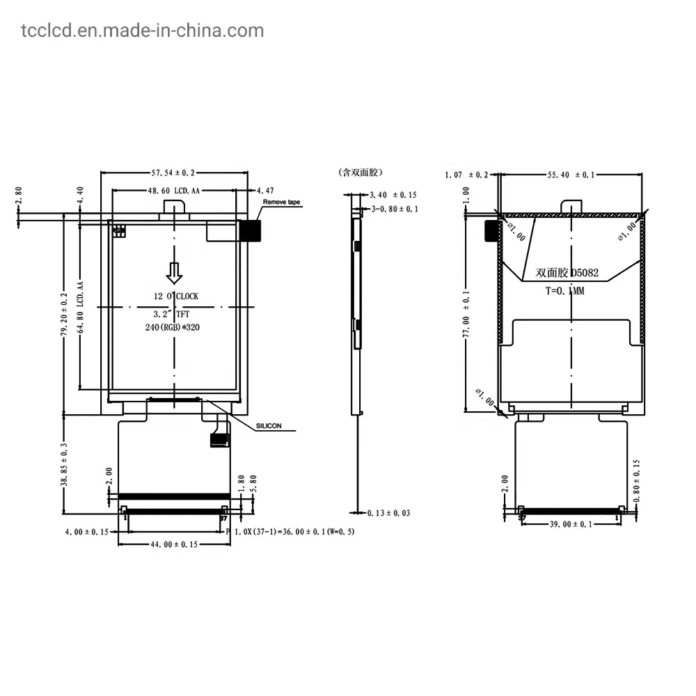 Дисплей TFT LCD 3.2 дюйма 240x320, ILI9341, 37 пинов