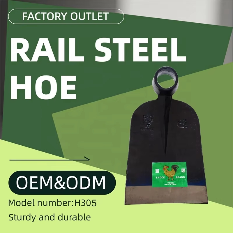 Railway Steel Square Shape Farming Hoe Garden Digging Cutting Long Handle Farmer