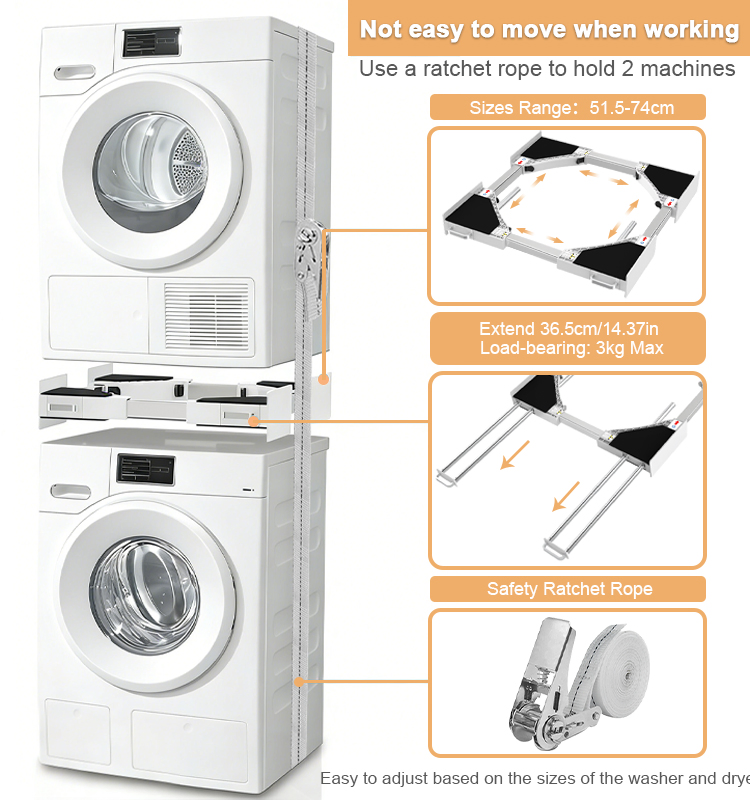 Washer Stack Shelf Stacking Kit with Shelf Suitable for Most Washer Dryer Brand