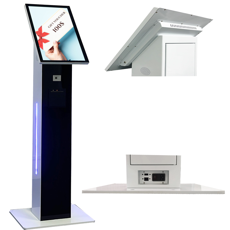 Netoptouch Slim Design Electronic Customer Ticket Kiosk Queue Wireless E-Queue Ticketing Management Kiosk Terminal
