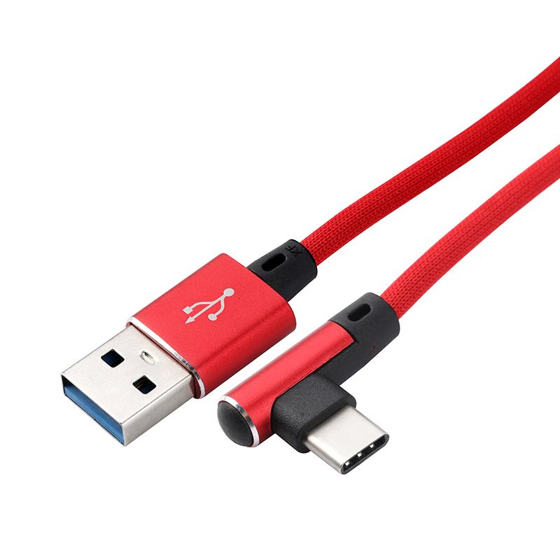 Wistar Color Series 90-Degree USB-a to Type-C Charging Cable