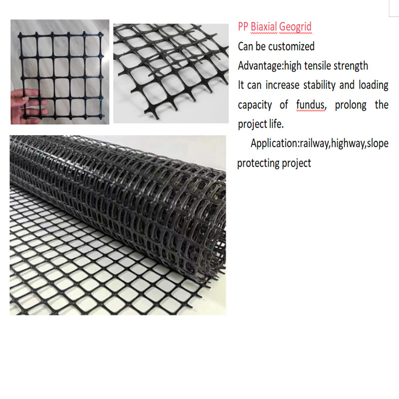 PP Biaxial Geogrid Geotextile Grid PE Geogrid Plastic Biaxial Geogrids
