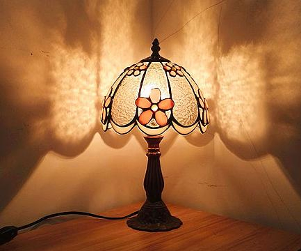 Elegant Tiffany Pink Flower Stained Glass Night Lamp for Home Decor