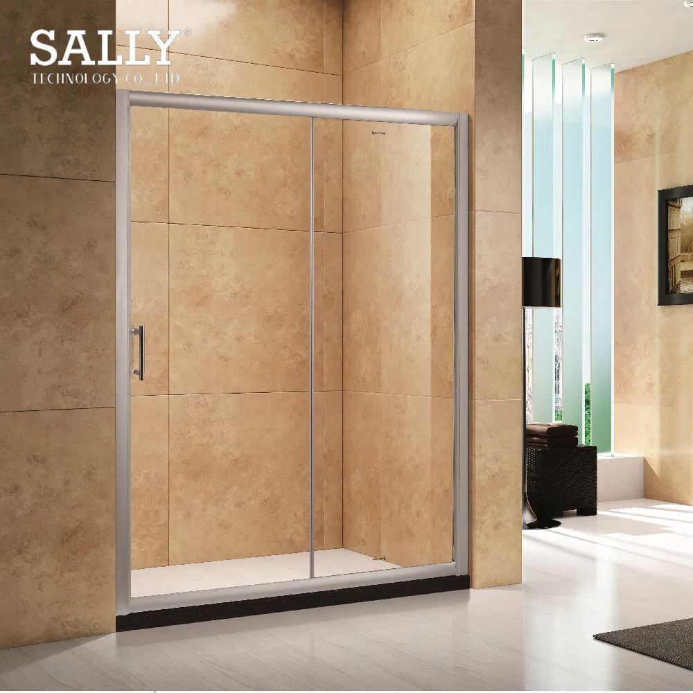 Sleek Matt Black Sliding Shower Doors with Strong Tempered Glass