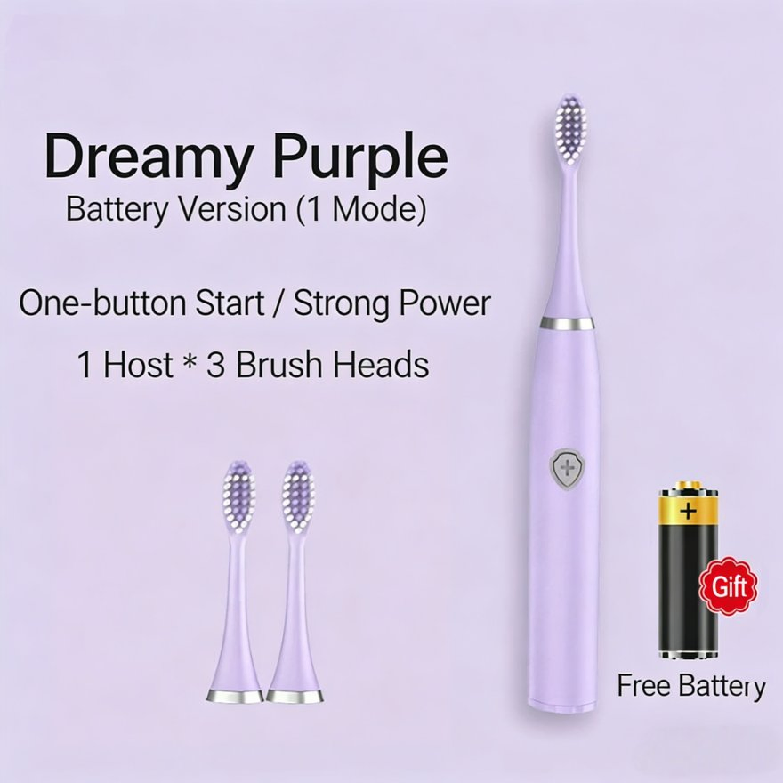 Smart Electric Toothbrush Featuring 2-Minute Timer and Long-Lasting Battery