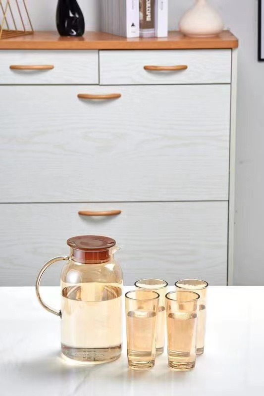 Drinking Cold Water Glass Set with Jug Glass Tea Coffee Mug