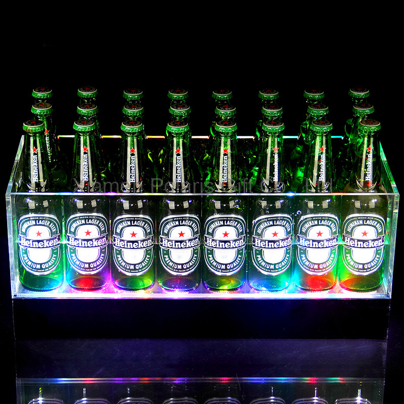 Acrylic Crystal Beer LED Colorfu Lights Ice Buckets