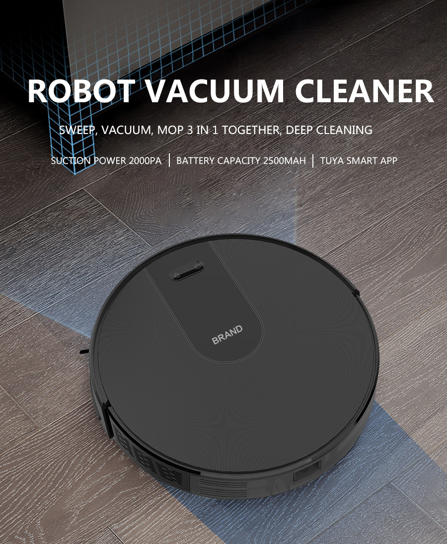 Wet and Dry Intelligent Gyroscope Navigation Robot Vacuum Cleaner