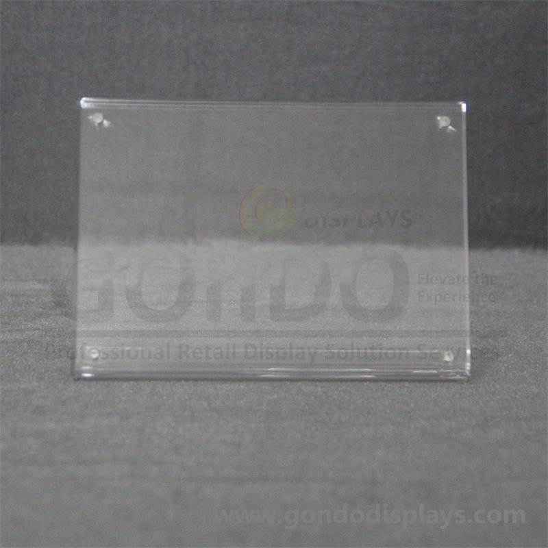 Acrylic Slant Back Horizontal Sign Holder, Magnetic Closure
