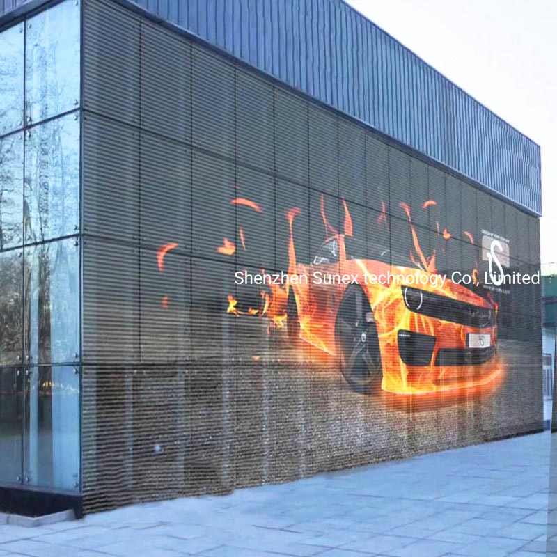 Indoor High Brightness High Transparancy P3.91-7.8 and P2.8-5.6 Curtain TV Glass Window LED Panels Mesh Display Transparent LED Screen for Shopping Mall