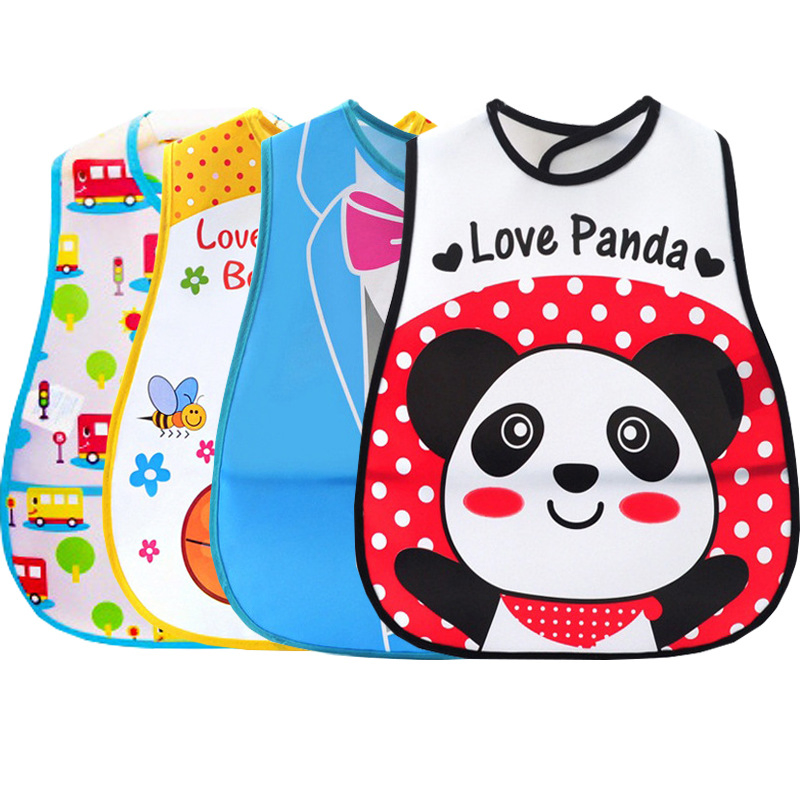 OEM Factory Eco-Friendly Waterproof Washable Reusable Durable Sleeveless PEVA Baby Bibs